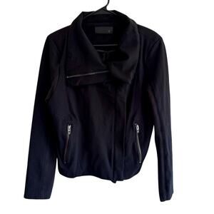 Blank NYC Zipper Cowl Black Moto Jacket Soft Stretch